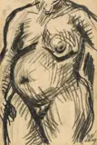 Rudolf Wacker, Pregnant nude, 1929, cahrcoal on paper