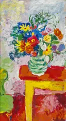 Robert Kohl, Flower still life in Gmundener Keramik jug, 1932, oil on canvas