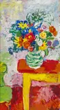 Robert Kohl, Flower still life in Gmundener Keramik jug, 1932, oil on canvas