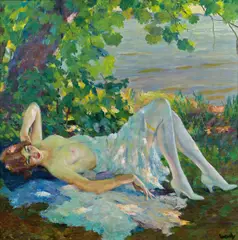 Edward Cucuel, Träumerei (Reverie), ca. 1918, oil on canvas