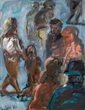 Georg Eisler, Pedestrian zone, 1989, oil on canvas