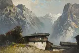 Oskar Mulley, In the mountainside, oil on canvas