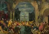 Erhard Amadeus-Dier, Carnival scene, 1922, oil on canvas