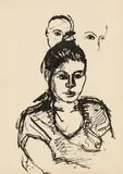 Herbert Boeckl, Portrait study, India ink on paper