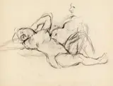 Herbert Boeckl, Lying nude, charcoal on paper, unframed