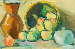 Leon Abramowicz, Still life, oil on paper on canvas