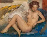 Karl Felkel, Lying female nude, oil on canvas