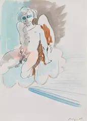 Siegfried Anzinger, Male angel, 2006, mixed media on paper; unframed