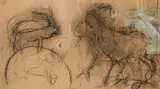 Siegfried Anzinger, Untitled, 1983, chalk, charcoal and dispersion on brown paper; unframed
