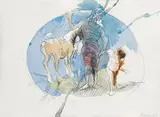 Siegfried Anzinger, Mother with child and horse