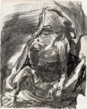 Siegfried Anzinger, Pyramidenhocker 6, 1986, India ink on paper, framed