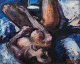 Helmut Arnez, Nude blue-rose, 1994, oil on canvas; unframed