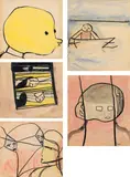 Franz Blaas, Mixed lot of five works, mixed media on paper; framed