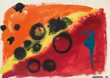 Hippocampe by Alexander Calder, 1962, mixed media on paper; framed, sold Jun 2016