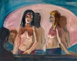 Georg Eisler, Topless Bar, 1976, oil on canvas; framed