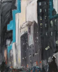 Manhatten V by Georg Eisler, 1992, oil on canvas; framed, sold Jun 2016