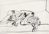Karl Anton Fleck, Reclining figure, 1981, graphite on paper; unframed