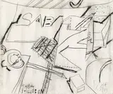 Karl Anton Fleck, SABA Stillleben" (SABA still life), 1971, graphite on paper; unframed