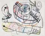 Anselm Gluck, Untitled, mixed media on canvas; unframed