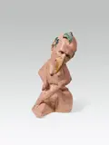 Julia Hanzl, Papageno's letzter Auftritt" (Papageno's last appearance), 2012, ceramics modelled by hand, glaze and caseincolours
