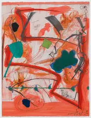 Johann Jascha, Aufwirbeln" (To Swirl Up), 1994, mixed media on paper; framed