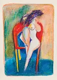 Alfred Kornberger, Female nude sitting on a chair