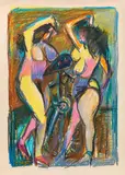 Alfred Kornberger, Two female nudes standing