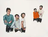 Clemens Krauss, bemalt, bis sie "fertig" ist. Meine Denk - u; out of the series "Das Körper-Kipp-Problem, 2005, oil on canvas; unframed