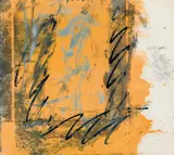Josef Mikl, Blue Figure on Yellow