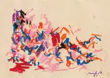 Nude by Otto Muehl, 1982, pastel on paper; framed, sold Jun 2016