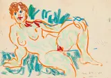 Nude by Otto Muehl, 1984, pastel on paper; unframed, sold Jun 2016