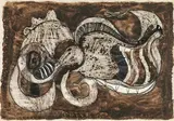 Untitled by Oswald Oberhuber, 1951, mixed media on paper; framed, sold Jun 2016