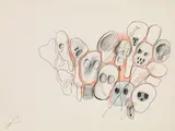 Oswald Oberhuber, Untitled, 1984, coloured pencil on paper; framed