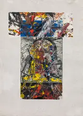 Valentin Oman, KR, Z, 1998, mixed media on laid paper; framed