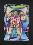 Franz Ringel, Untitled, 1977, mixed media on paper; framed