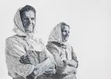 Ramona Schnekenburger, Countrywomen, 2016, mixed media on canvas; unframed