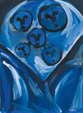 Hubert Schmalix, Untitled (five heads), 1982, mixed media on paper; unframed