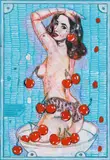 Peter Sengl, 15 Cocktailkirschen suchen sich D. V. Teese" (15 cocktial cherrys are looking for D. V. Teese)