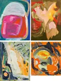 Tamuna Sirbiladze, mixed lot of four works: Kippy, Bust, Clown, Untitled, acrylic on canvas; unframed
