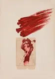 Affiche al musée d'Art Moderne by Antoni Tàpies, 1973, lithograph, multi-coloured, on Arches laid paper; edition: 111/150; unframed, sold Jun 2016