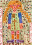 August Walla, Mother of August Walla, mixed media on paper; framed