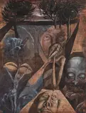 Ernst Fuchs, Maximilian Fuchs and Gertrude Baschnegger, 1948, mixed media on paper; unframed
