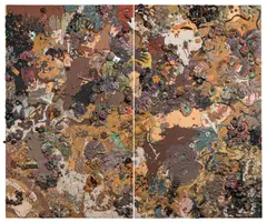 Gelitin, Guernica, 2006, plasticine and wax on panel, in 2 parts