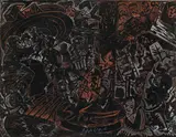 Jörg Immendorff, Tor West (Door West), 1984, oil on canvas; unframed