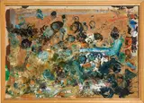 Dieter Roth, Verschmierte Tapete (Blurred wallpaper), 1989/90, mixed media, collage on cardboard; framed