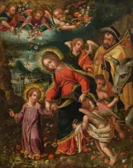 Otto van Veen, Flight into Egypt, oil on copper