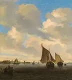 Sailing boats off the shore of Holland by follower of Salomon van Ruysdael, c. 1800, oil on canvas, offered Apr 2016