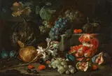 Giovanni Battista Ruoppolo, Still life with fruit and flowers, oil on canvas