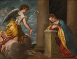 called Il Padovanino Alessandro Varotari, Annunciation, oil on canvas