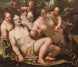 Pietro Liberi, Venus, Amor und the Three Graces, oil on canvas